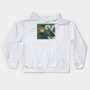 White and pink waterlily Kids Hoodie